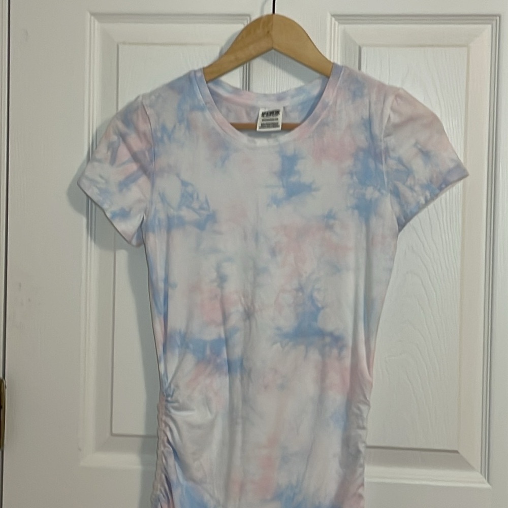 Victoria Secret PINK Pastel Tie-Dye Ruched T-Shirt Dress, cover-Up, XS - Picture 2 of 8